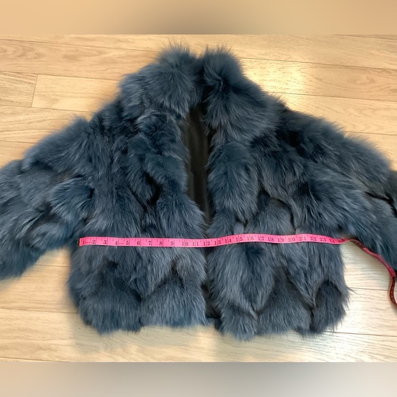 Faux Fur Blue Coat - Picture 4 of 7